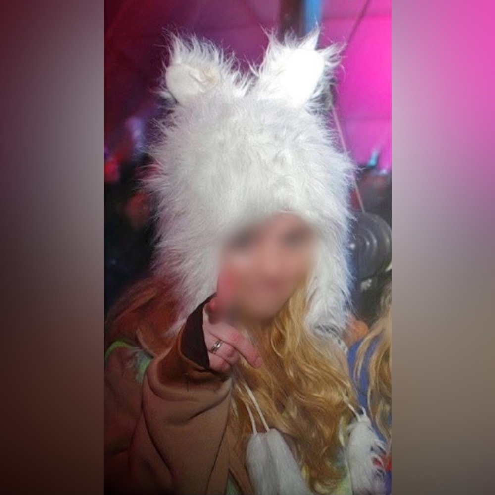 White Bunny Ears Hat View 2